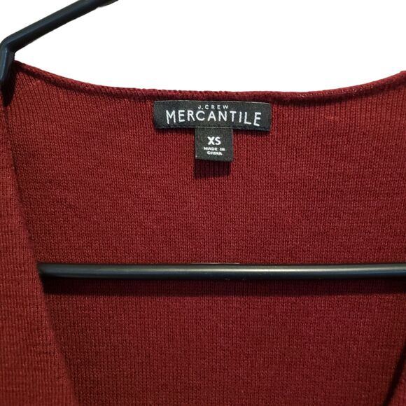 J.Crew Mercantile Cranberry Knit Blazer Cardigan Academia Oversized  X Small - Picture 6 of 9